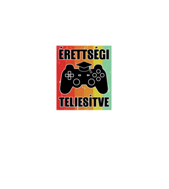 Érettségi teljesítve retro gamer minta fekete pólón