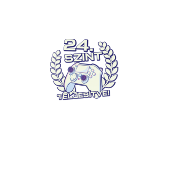 24. szint teljesítve minta fekete pólón