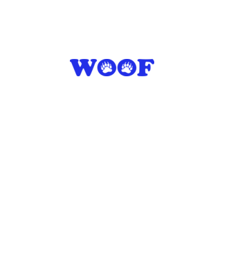 WOOF minta fehér pólón