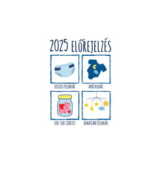 2025 előrejelzés minta fehér pólón