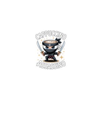 Cappuccino Assassino minta fekete pólón