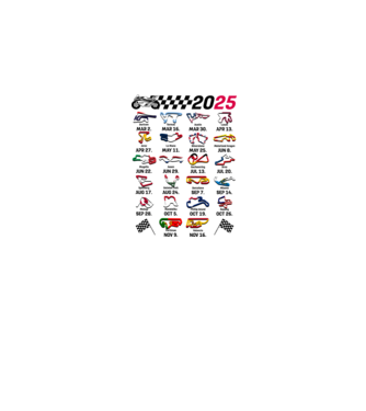 MOTOGP 25 CALENDAR fehér alapra minta fehér pólón