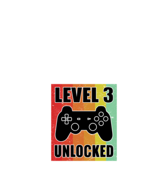 level 3 unlocked retro gamer minta fekete pólón