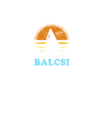 Balcsi retro vitorlás színes minta fekete pólón