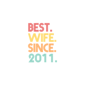 best wife since 2011 retro minta fekete pólón