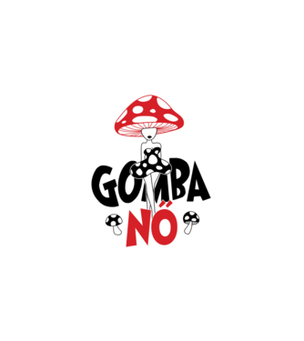 Gomba nő minta fehér pólón