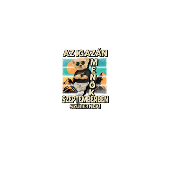 Retro Menő Mackó szülinapos SZEPTEMBER minta farmerkék pólón