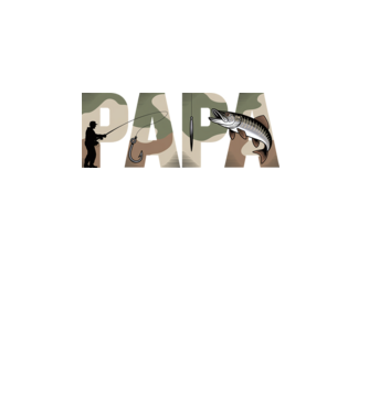Horgász Papa minta fekete pólón