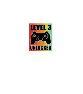 level 3 unlocked retro gamer minta fekete pólón