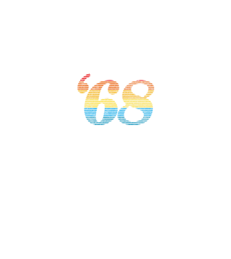 Retro születésnap 1968 minta fekete pólón