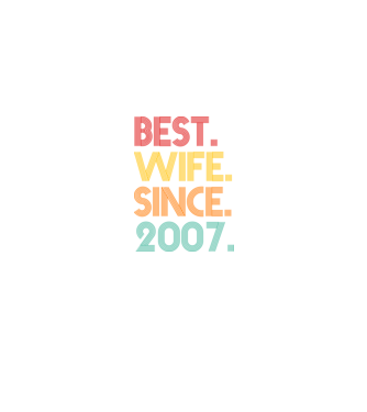 best wife since 2007 retro minta fekete pólón