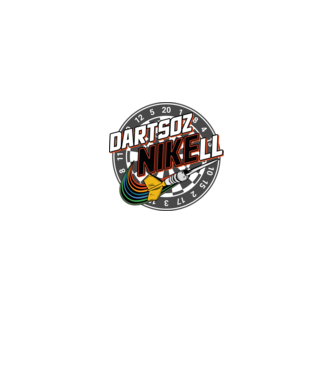 DartsozNIKELL retro minta királykék pólón