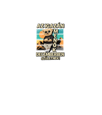 Retro Menő Mackó szülinapos DECEMBER minta türkiz pólón