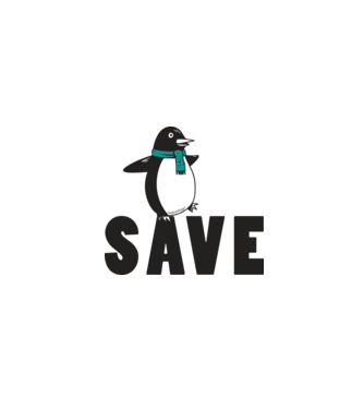 Save penguin minta fehér pólón