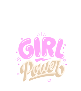 Girl power minta fekete pólón