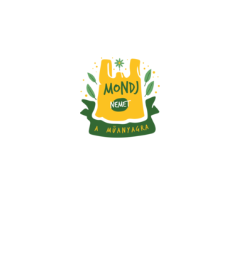 mondj nemet a műanyagra minta szürke pólón