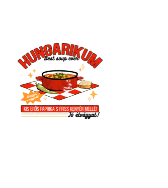 Gulyás leves Hungarikum minta fekete pólón