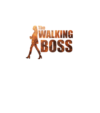 Walking boss nő minta fekete pólón