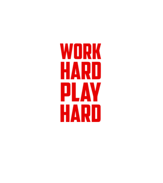 Work-Hard-Play-Hard minta fekete pólón