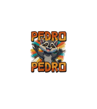 Retro Pedro minta fekete pólón