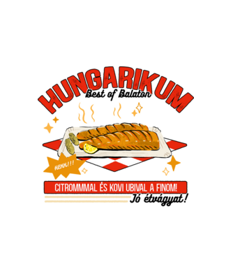 Hekk Hungarikum minta fehér pólón