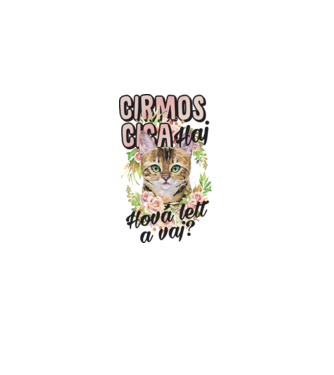 Cirmos cica minta világos rózsaszín pólón