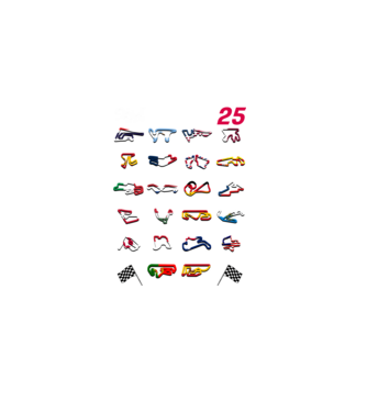 MOTOGP 25 CALENDAR fekete alapra minta fekete pólón