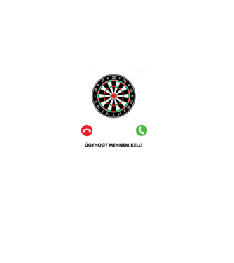 Hív a darts mennem kell minta fekete pólón