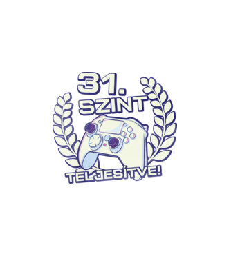 31. szint teljesítve minta fehér pólón