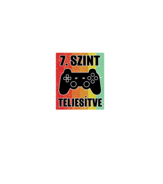7 szint teljesítve retro gamer minta fekete pólón