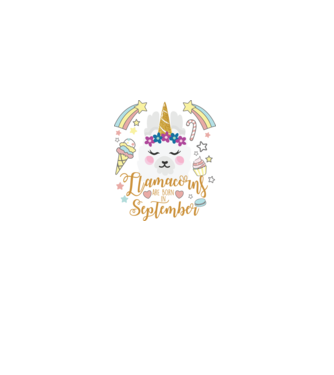 Llamacorns are born in SZEPTEMBER minta fehér pólón