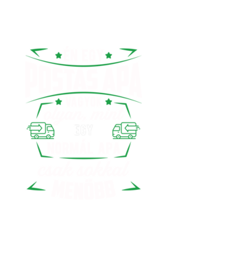 Menő postás apa minta fekete pólón