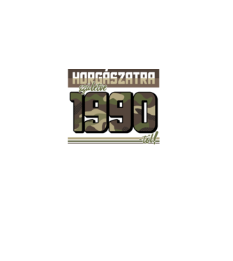 Horgászatra születve - 1990 minta fekete pólón