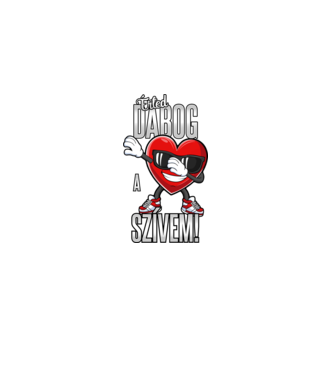 Érted DABog a szívem minta fekete pólón