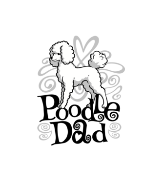 Uszkár Poodle Dad minta fehér pólón
