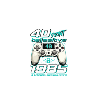 Gamer szülinap 40 éves minta fekete pólón