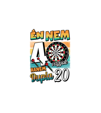 Darts Szülinap 40 éves minta fehér pólón
