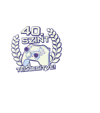 40. szint teljesítve minta fekete pólón
