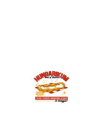 Lángos Hungarikum minta fehér pólón