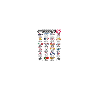MOTOGP 25 CALENDAR fehér alapra minta fehér pólón