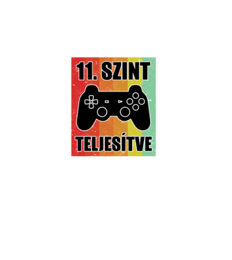 11 szint teljesítve retro gamer minta almazöld pólón