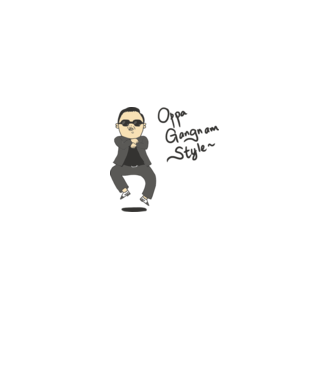 Oppa Gangnam Style minta fehér pólón