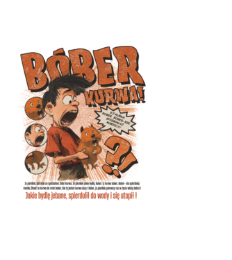 Bobr Kurwa comic minta fekete pólón