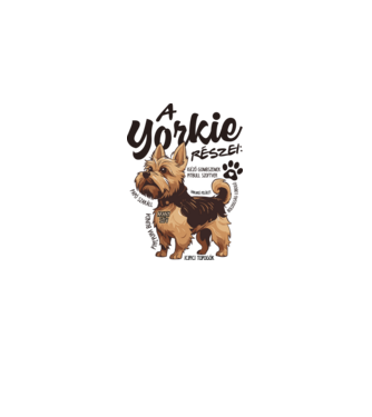 YORKIE anatómia minta világos rózsaszín pólón