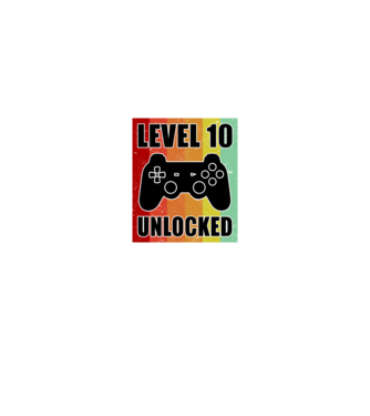 level 10 unlocked retro gamer minta fekete pólón