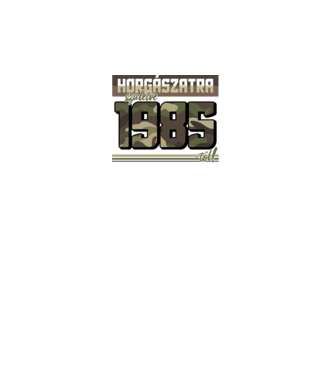 Horgászatra születve - 1985 minta fekete pólón
