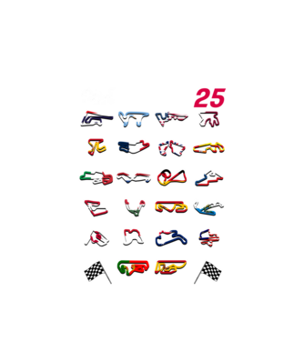 MOTOGP 25 CALENDAR fekete alapra minta fehér pólón