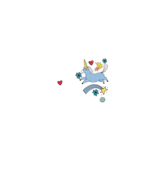 Nem az élet nehéz te vagy csicska unikornis minta fekete pólón