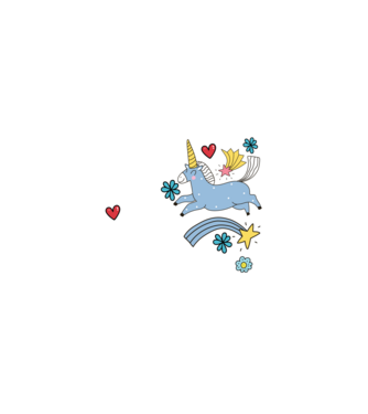 Nem az élet nehéz te vagy csicska unikornis minta fekete pólón