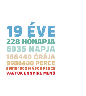 19 éve vagyok ennyire menő minta fehér pólón